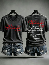 Women's It's A Wonderful Life Christmas Print Casual T-shirt