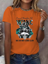 Women's Round-Neck Retro Funny Proud Member Of WDNC Club We Do Not Care Menopause Perimenopause Print T-Shirt