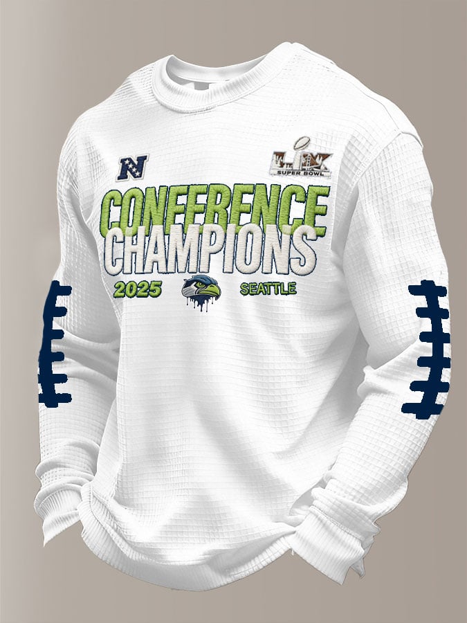 Men's Football Printed Waffle Top