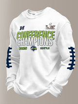 Men's Football Printed Waffle Top