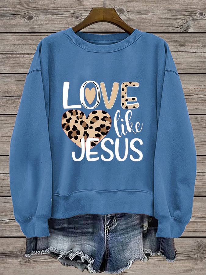 Women's Valentine's Day Faith Print Crew Neck Sweatshirt