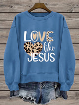 Women's Valentine's Day Faith Print Crew Neck Sweatshirt