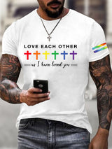 Men'S Crosses Love Each Other Print T-Shirt