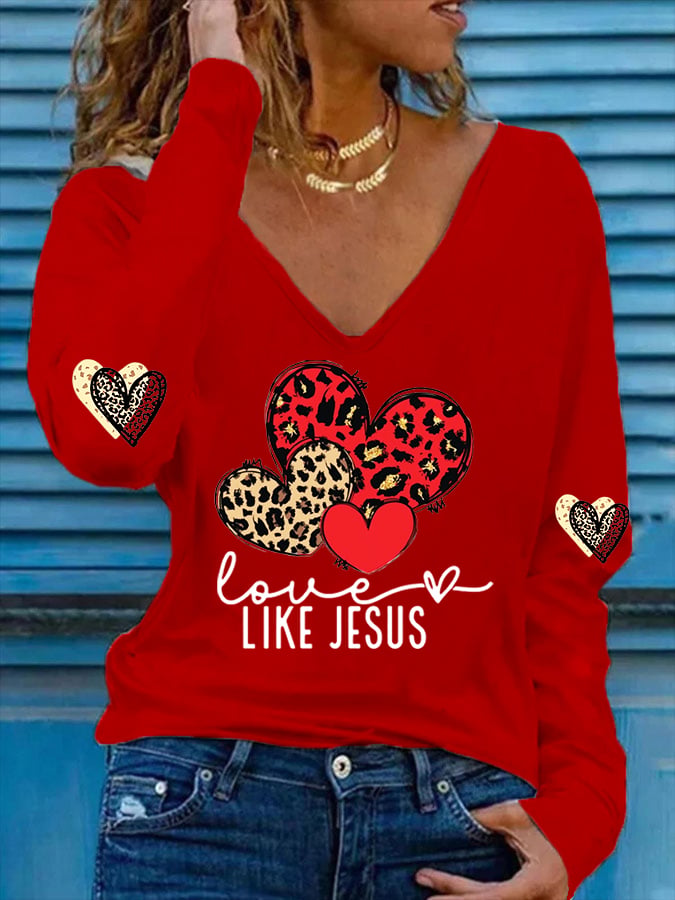 Women's Valentine's Day  Print Casual T-shirt