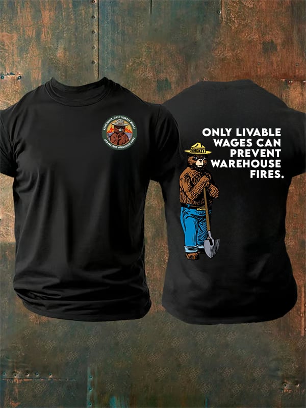 Men's  Retro Resist Save The Forest Service Print T-Shirt