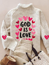 Women's Casual Valentine's Day Faith Knitted Turtleneck Bottoming Shirt