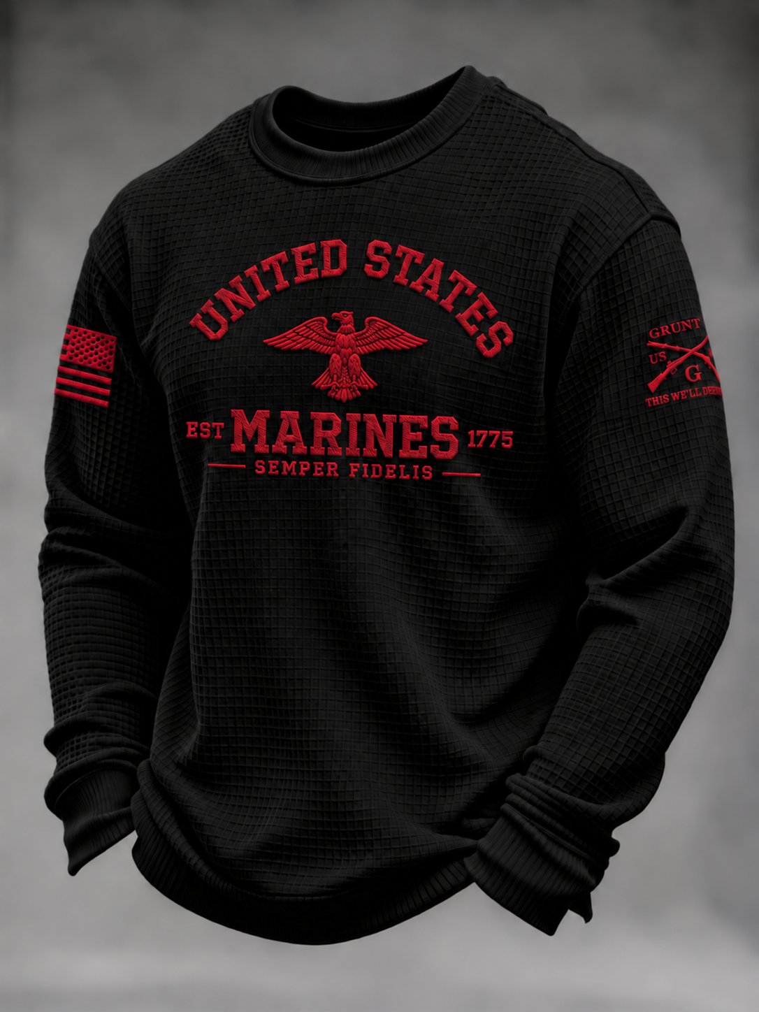 Men's U.S. Veterans Printed Waffle-Knit Top