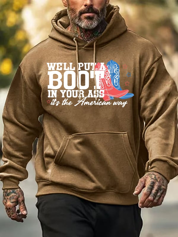 Men's  Courtesy of the Red, White and Blue Cowboy  Hoodie