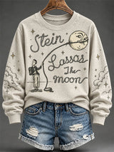 Women's Lassos The Moon Print Casual Sweatshirt