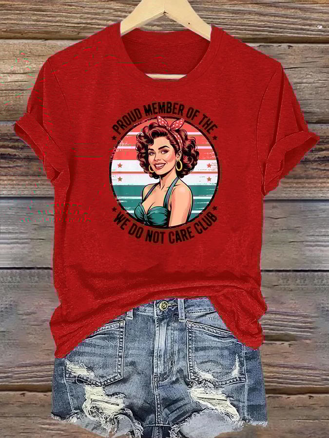 Women's  Retro Funny Proud Member Of Club Menopause Perimenopause Print T-Shirt