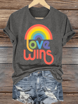 Women's  Love wins with rainbow Oversized T-Shirt