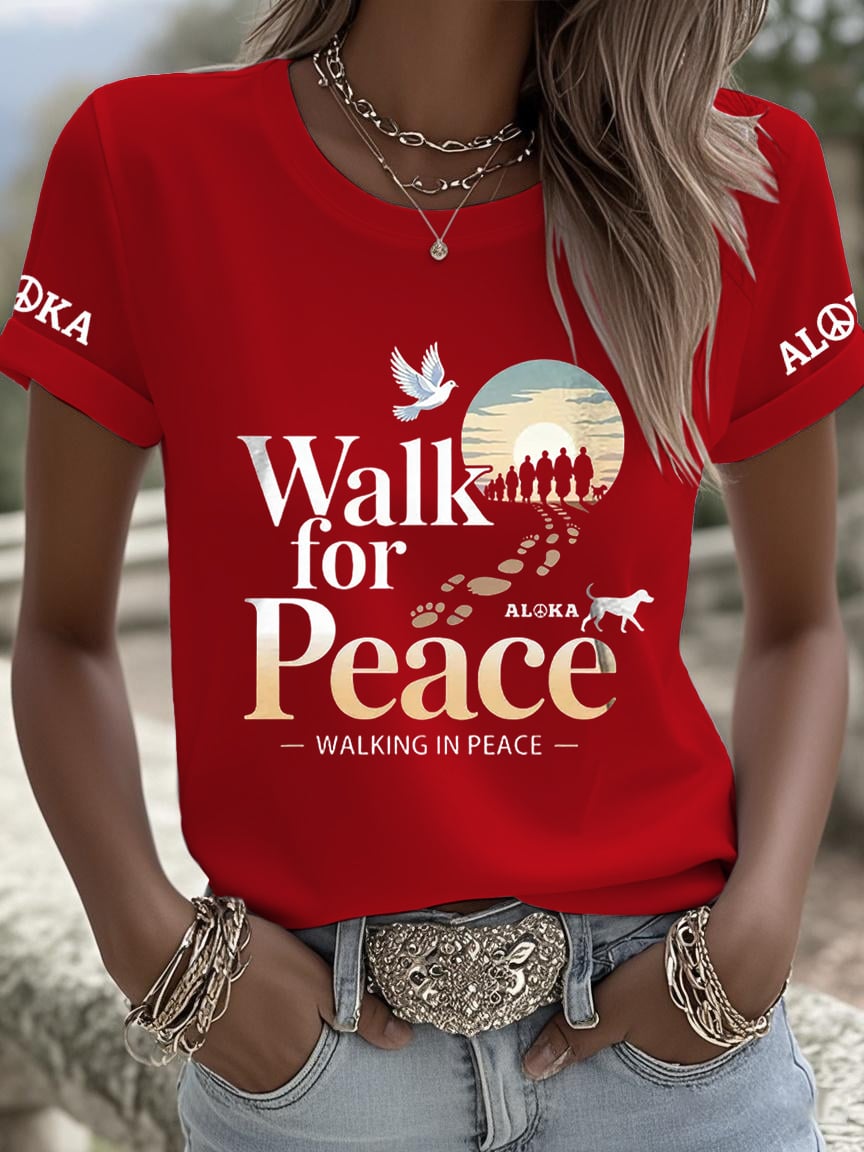 Women's Walk For Peace  Art  Print T-Shirt