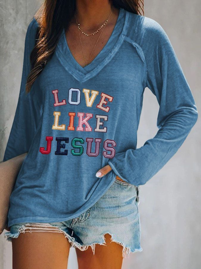 Women's Love Like Jesus Print T-Shirt