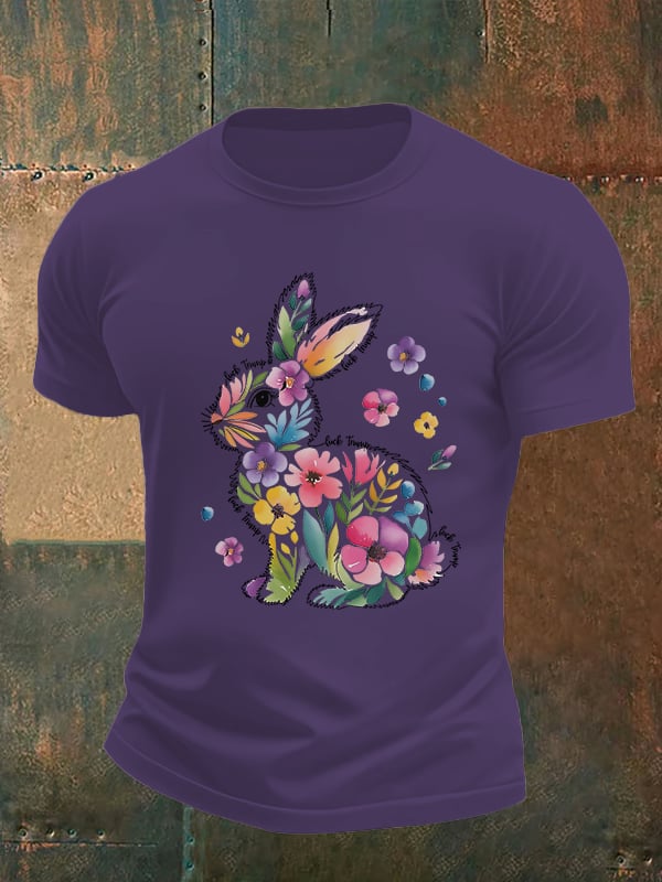 Men's  Spring Easter Bunny Subtle Hidden Message FDT T-shirt