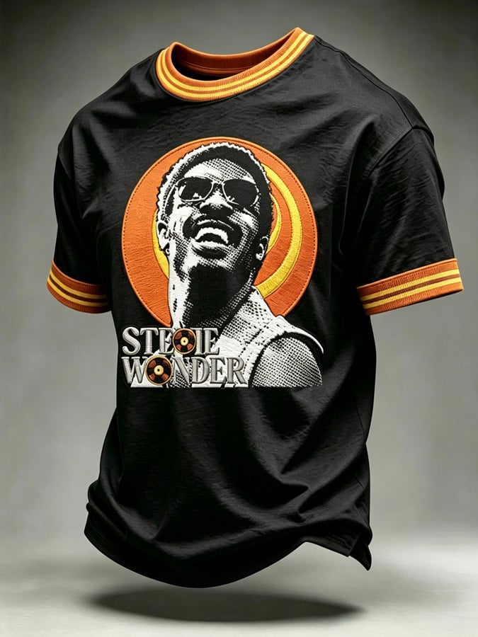 Men's Singer Print Casual T-Shirt