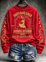 Women's It's A Wonderful Life Buffalo Gals Christmas Print Casual Sweatshirt