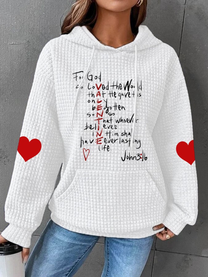 Women's For God So Loved The World Print Hooded Sweatshirt