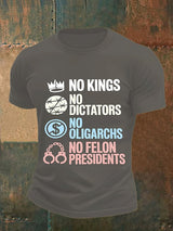 Men's  No Kings No Dictators Protest print  T-Shirt