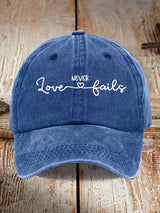 Love Never Fails Print Baseball Cap