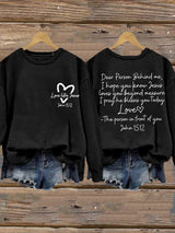 Women's Love Like Jesus, Dear Person Behind Me Jesus Loves You Beyond Measure Inspirational Casual Sweatshirt