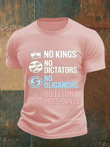Men's  No Kings No Dictators Protest print  T-Shirt