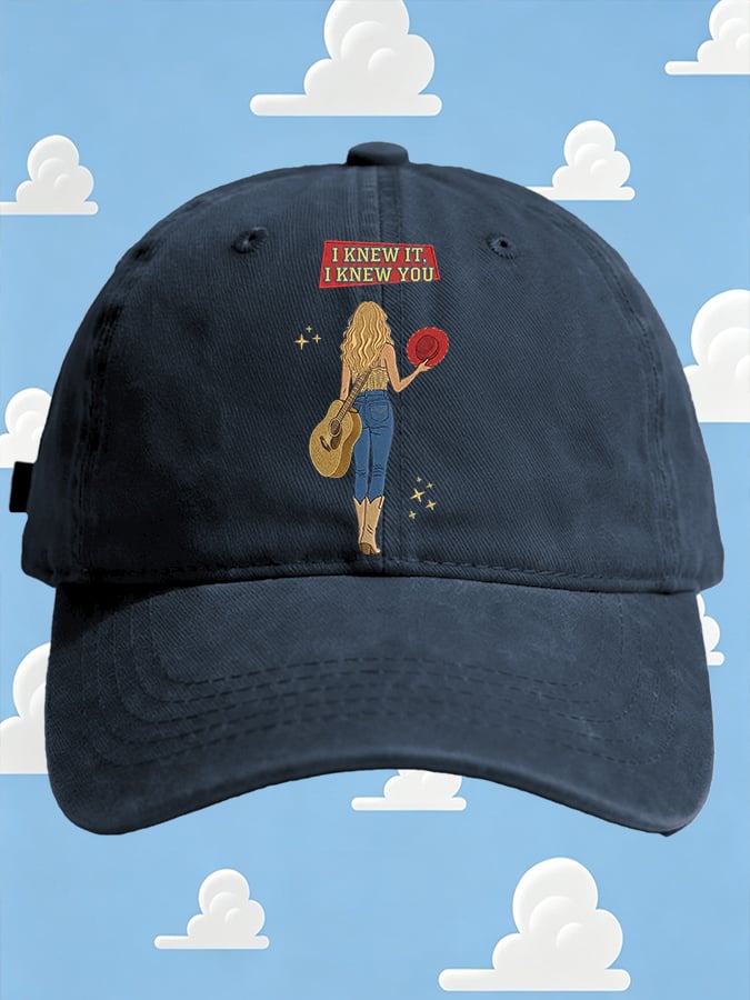 Retro I Knew It Print Baseball Cap