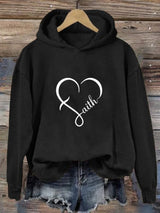 Women's Faith Cross Love Print Casual Round Neck Sweatshirt