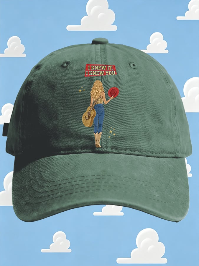 Retro I Knew It Print Baseball Cap