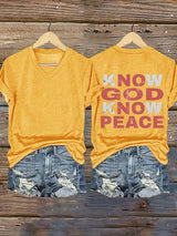 Women's Know God Know Peace, Religious Peace Inspiration Style T-Shirt