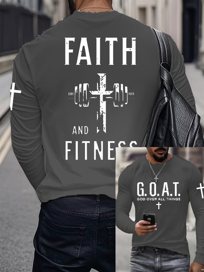 🔥Buy 3 Get 15% Off🔥Men's Raven's Gym Faith  Printed Long Sleeve Top