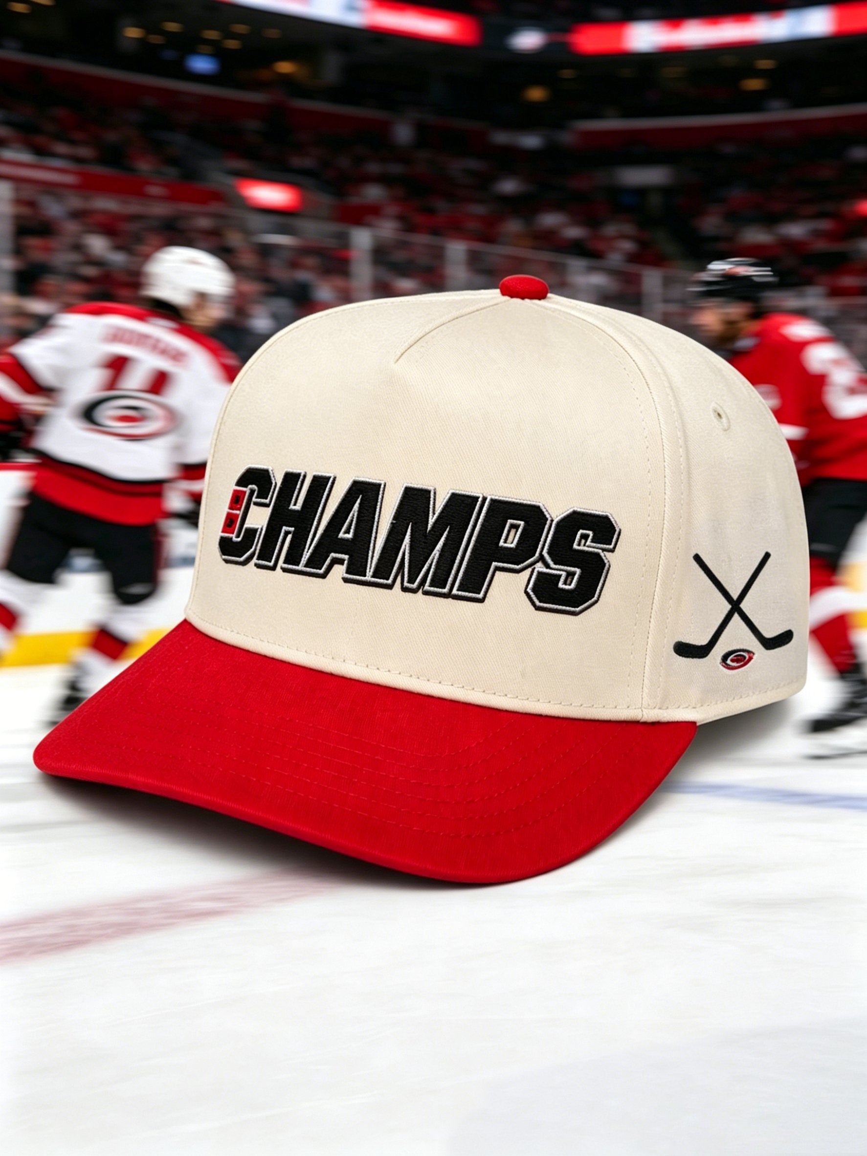 Unisex Retro Ice Hockey Champs Print Hat