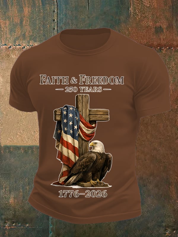 Men's  Faith and Freedom 250 Years Print T-Shirt