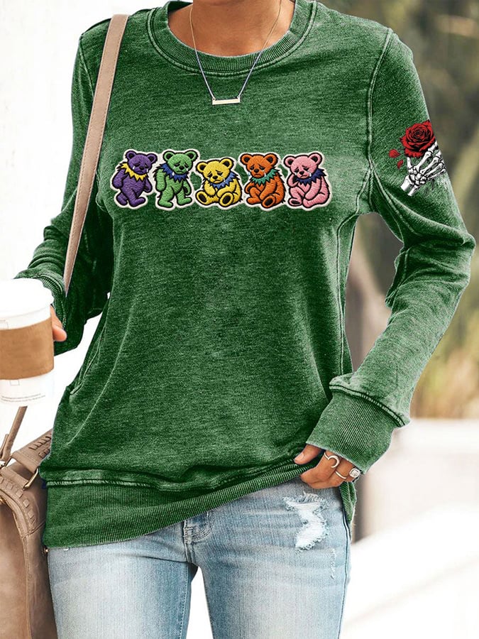 🔥Buy 3 Get 15% Off Women's Vintage Rock Tribute Print Casual Sweatshirt