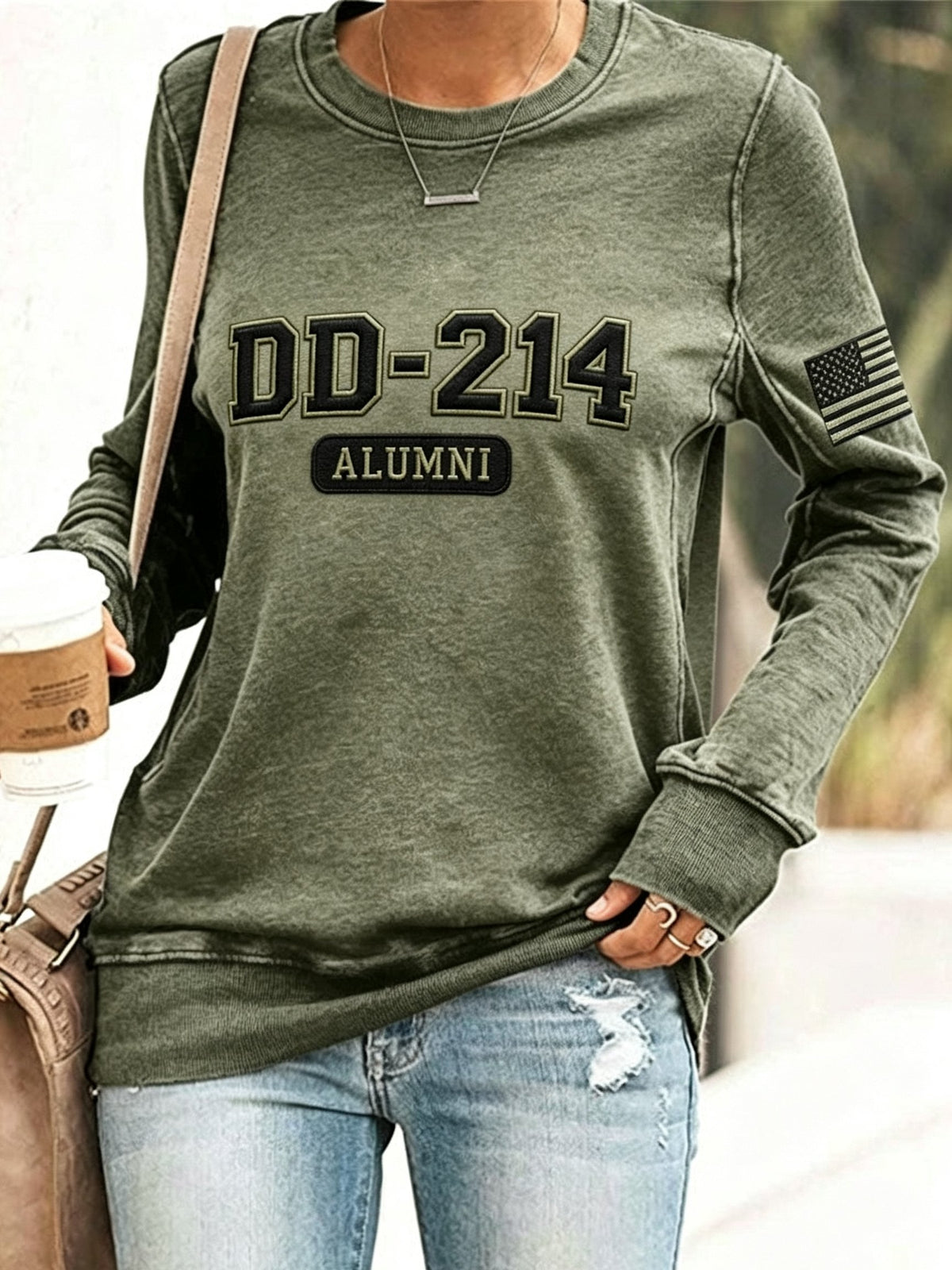 Women's Veteran Pride DD-214 Printed Casual Sweatshirt
