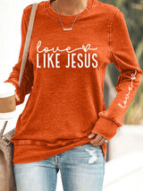 Women's Valentine's Day Printed Round Neck Sweatshirt