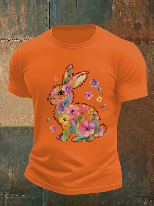 Men's  Spring Easter Bunny Subtle Hidden Message FDT T-shirt