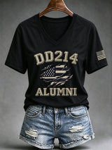 Women's Veteran Pride DD-214 Printed Casual T-Shirt