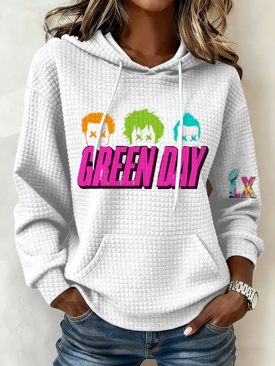 Women's Rock Band Print Hooded Sweatshirt