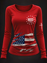 Women's Red Friday Casual Long-Sleeve T-Shirt