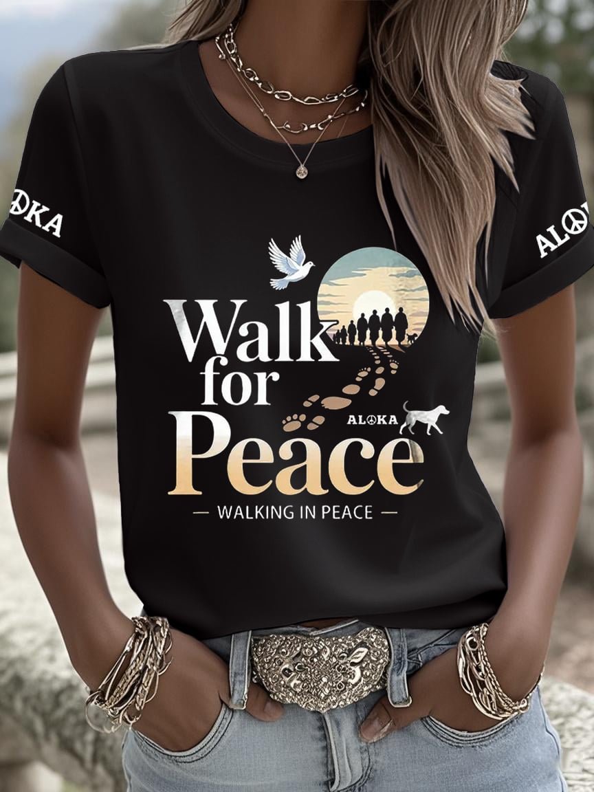 Women's Walk For Peace  Art  Print T-Shirt