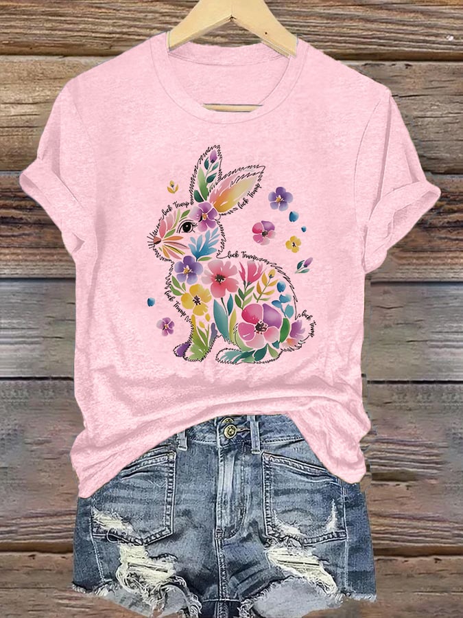 Women's  Spring Easter Bunny Subtle Hidden Message FDT T-shirt