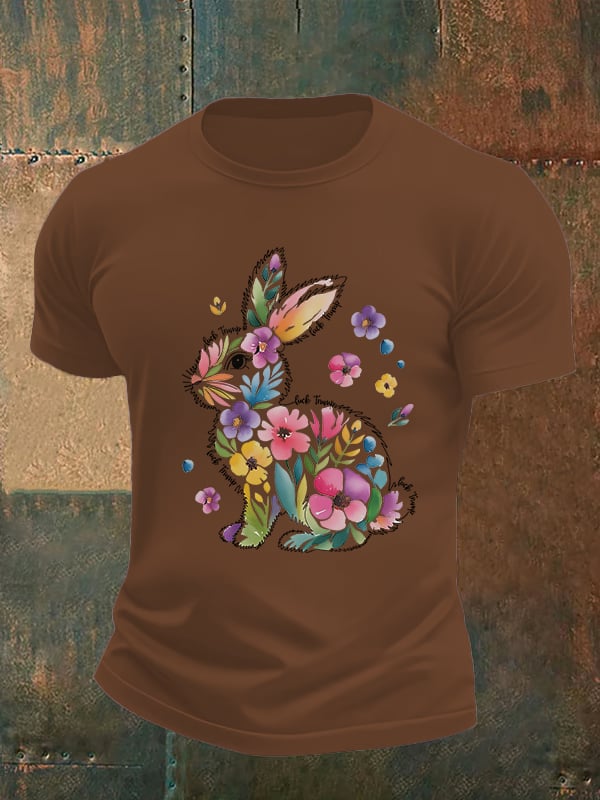 Men's  Spring Easter Bunny Subtle Hidden Message FDT T-shirt