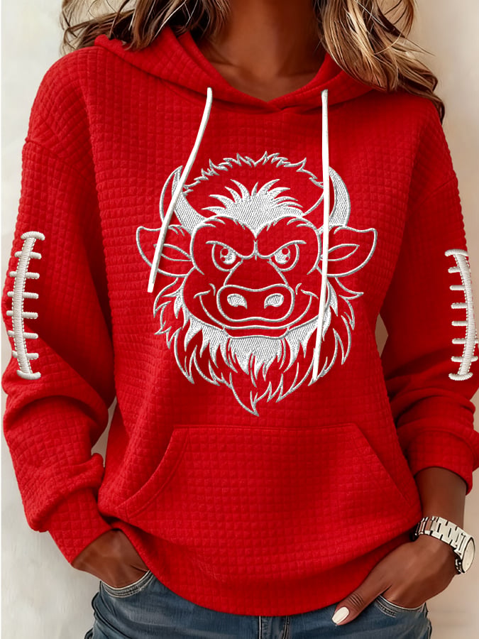 Women's Football Print Casual Sweatshirt