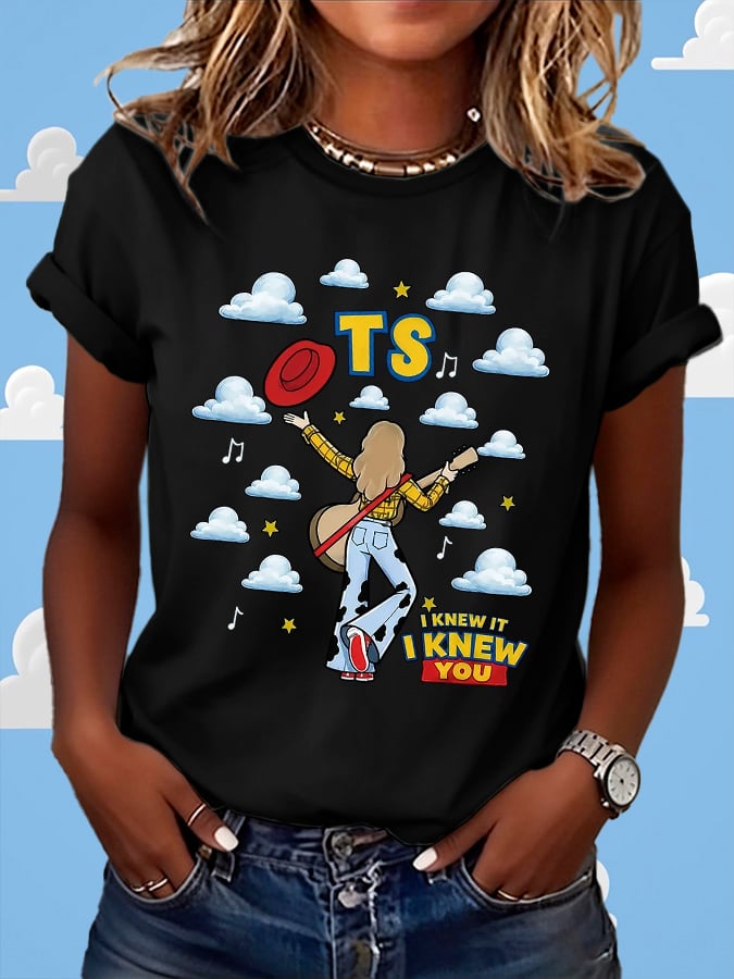 Retro I Knew It Print T-Shirt
