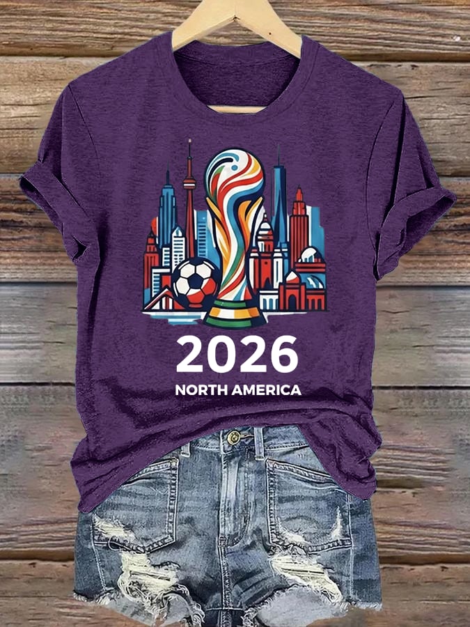 Women's  North America WC 2026 Soccer printed T-shirt