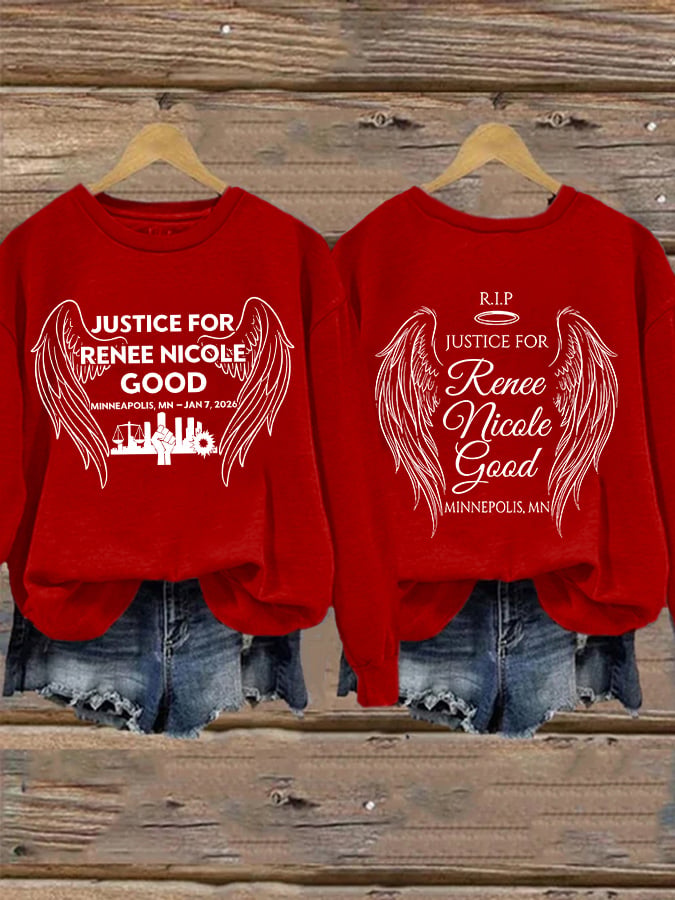 Retro Wings Justice For Renee Nicole Good Print Sweatshirt