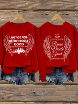 Retro Wings Justice For Renee Nicole Good Print Sweatshirt