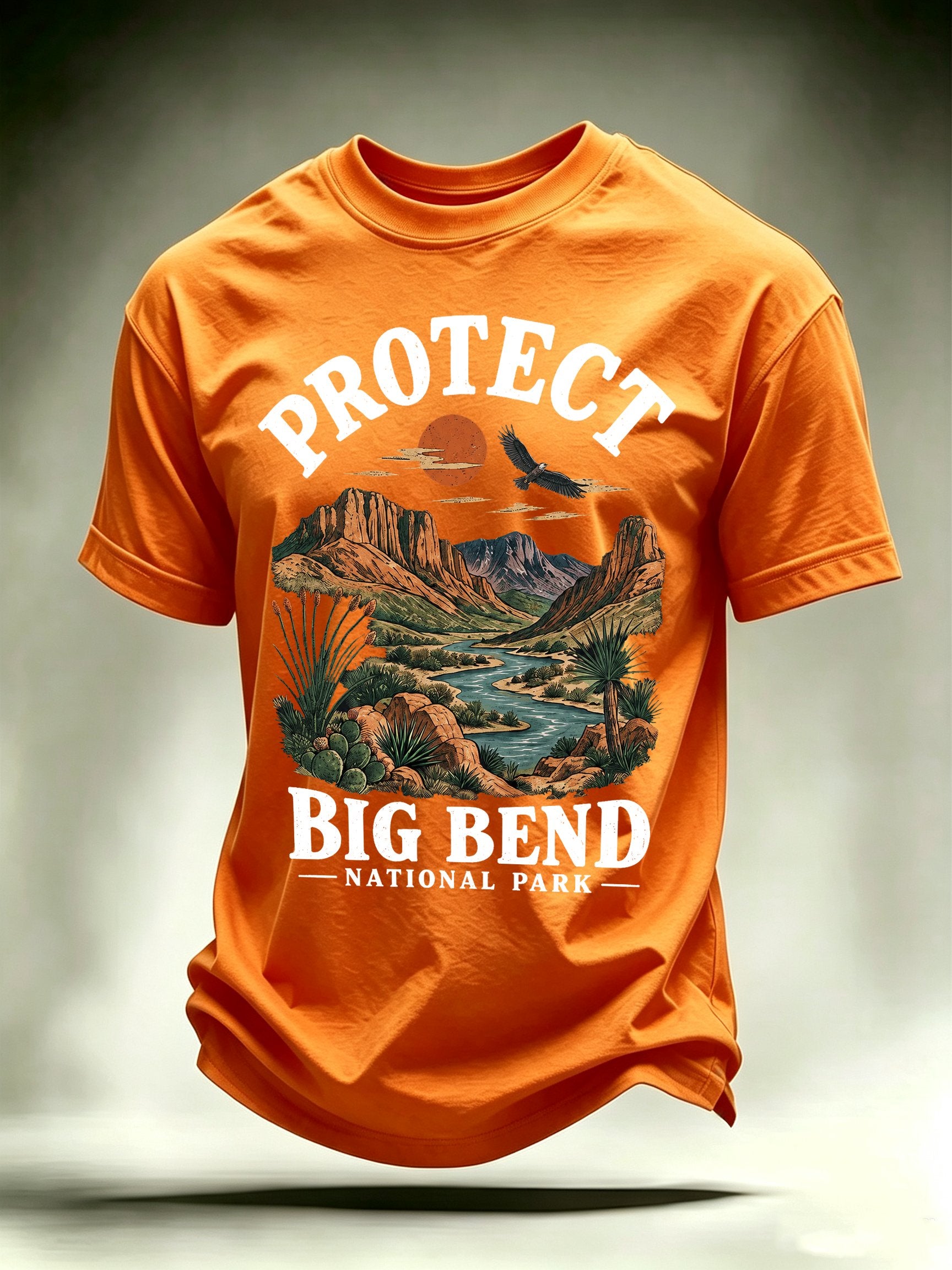 Men's Protect Big Bend National Park, Scenic Desert Landscape T-Shirt