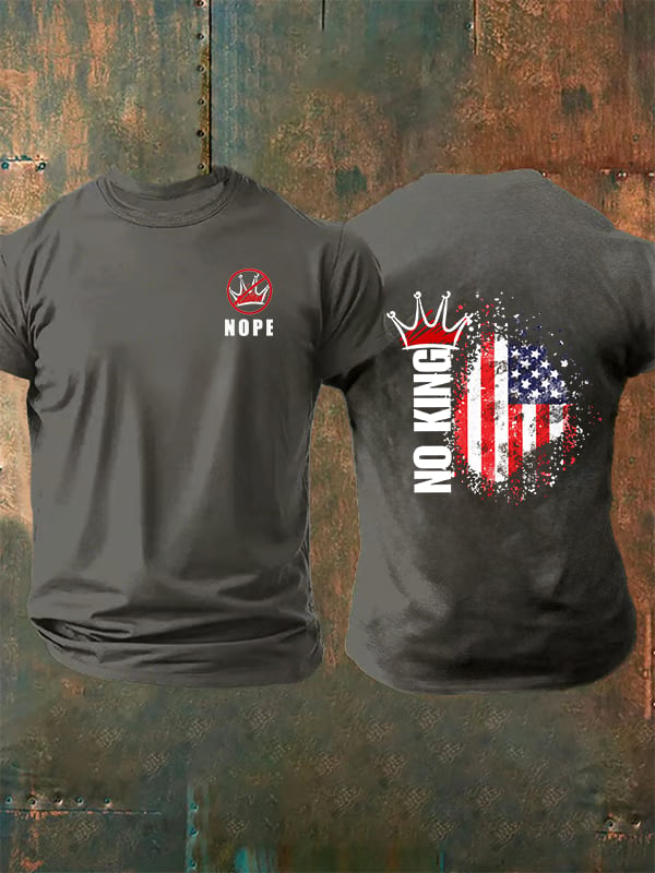 Men's  NOPE No King American Flag Print T-Shirt