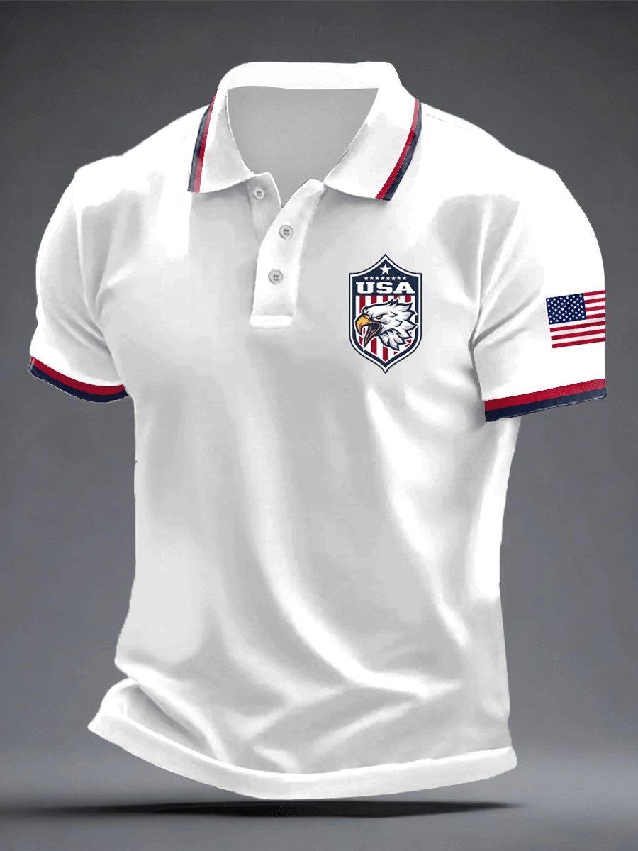 Men's USA Soccer Supporter Print Polo Shirt